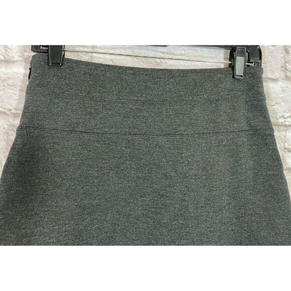 Athleta Skirt 6 Charcoal Gray Ponte Knit Moto Stretch Zipper Pockets A-Line 9783 - Picture 7 of 9